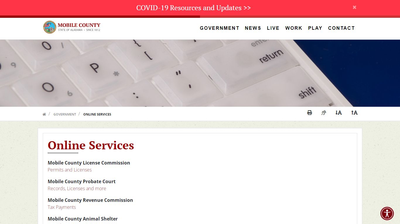 Online Services : Mobile County